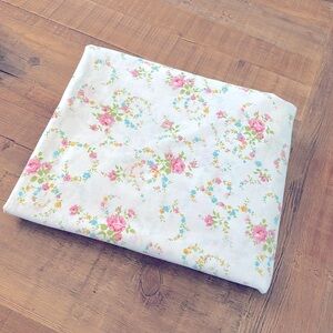 Vintage 70’s Cannon Monticello Floral Flat Sheet. Pink Blue Sz-Full 81”x96” EUC